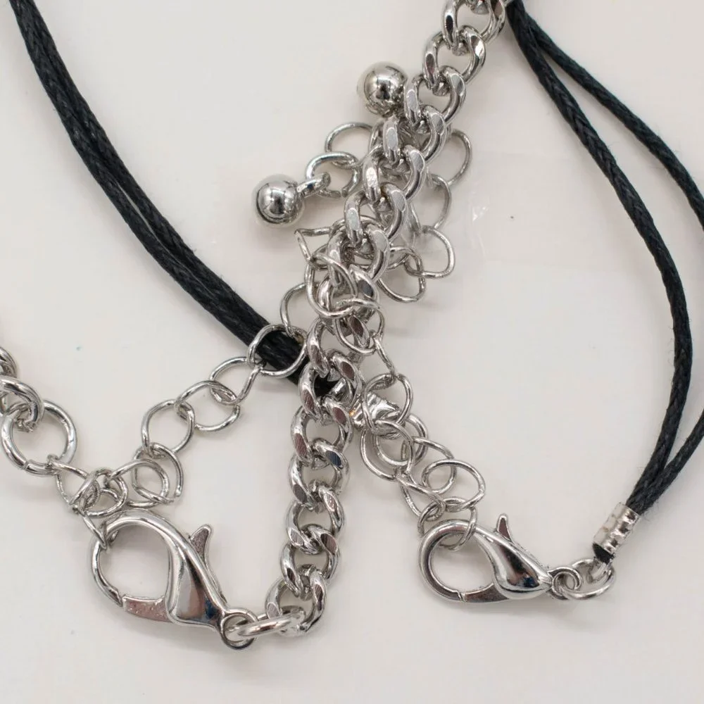 Carisma Women's‎ Black and Silver Tone Chain Choker Necklace